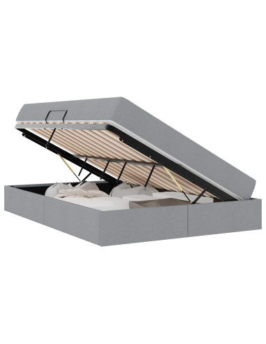 Letto con contenitore e materasso Grigio chiaro 140 x 200 cm