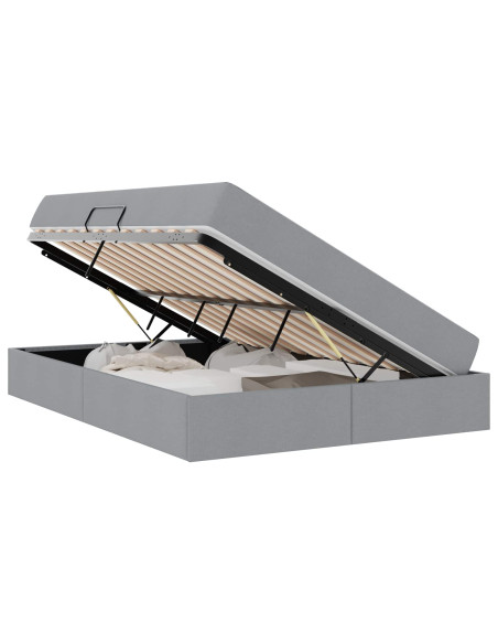 Letto con contenitore e materasso Grigio chiaro 140 x 200 cm