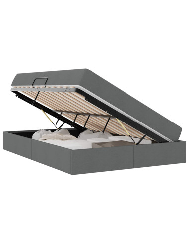 Letto con contenitore e materasso Grigio scuro 140 x 200 cm