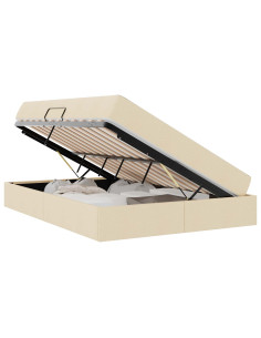Letto con contenitore e materasso Crema 140 x 200 cm Poliestere 2