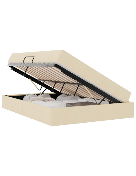 Letto con contenitore e materasso Crema 140 x 200 cm Poliestere