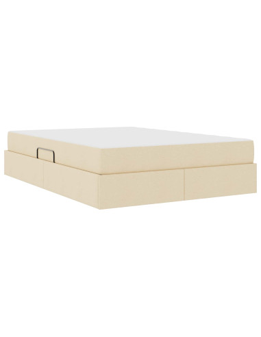 Letto con contenitore e materasso Crema 140 x 200 cm Poliestere