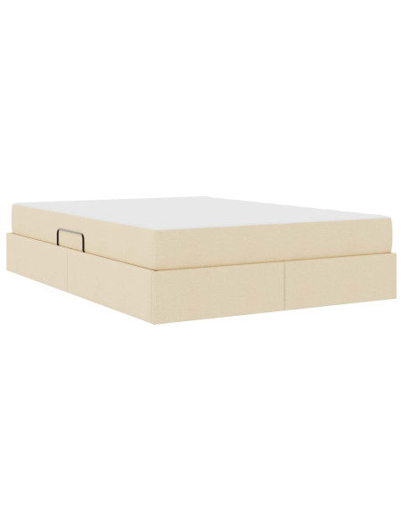 Letto con contenitore e materasso Crema 140 x 200 cm Poliestere