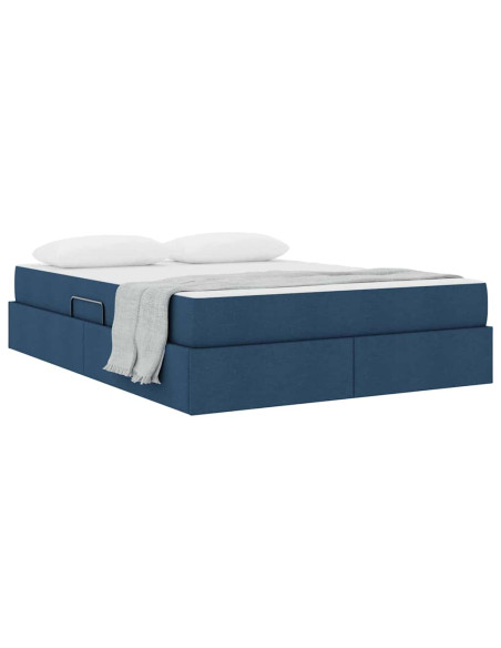 Letto con contenitore e materasso Blu 140 x 200 cm Poliestere