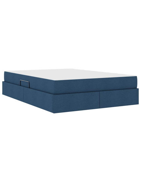 Letto con contenitore e materasso Blu 140 x 200 cm Poliestere
