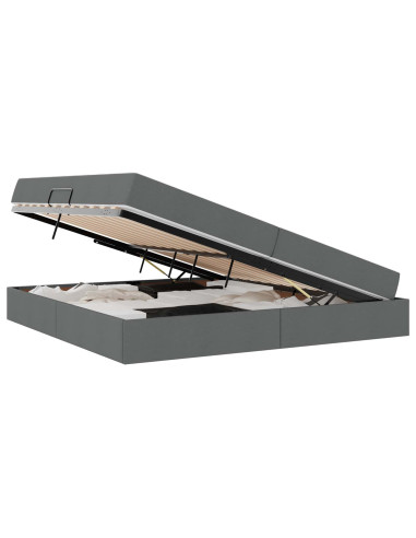 Letto con contenitore e materasso Grigio scuro 200 x 200 cm