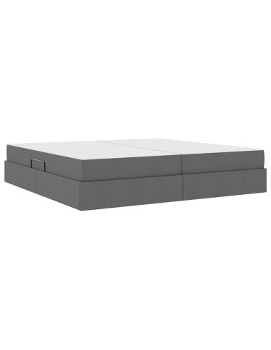 Letto con contenitore e materasso Grigio scuro 200 x 200 cm