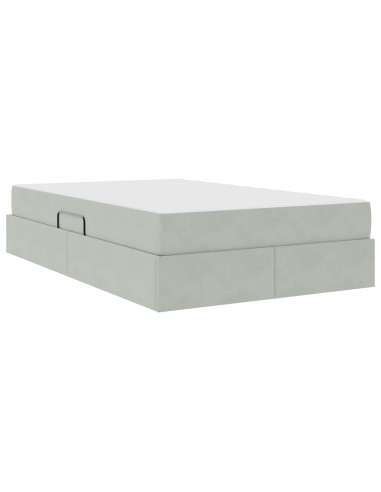 Letto con contenitore e materasso Grigio chiaro 120 x 190 cm