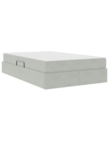Letto con contenitore e materasso Grigio chiaro 120 x 200 cm