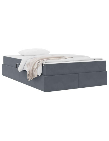 Letto con contenitore e materasso Grigio scuro 120 x 200 cm