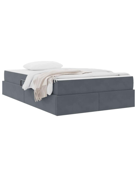 Letto con contenitore e materasso Grigio scuro 120 x 200 cm
