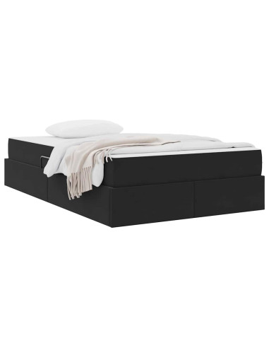 Letto con contenitore e materasso Nero 120 x 200 cm Velluto