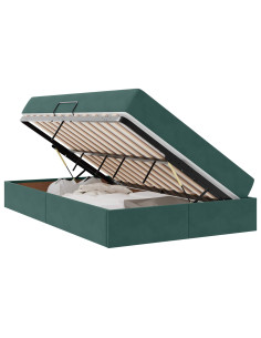 Letto con contenitore e materasso Verde Scuro 120 x 200 cm 2