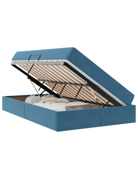 Letto con contenitore e materasso Blu Scuro 120 x 200 cm
