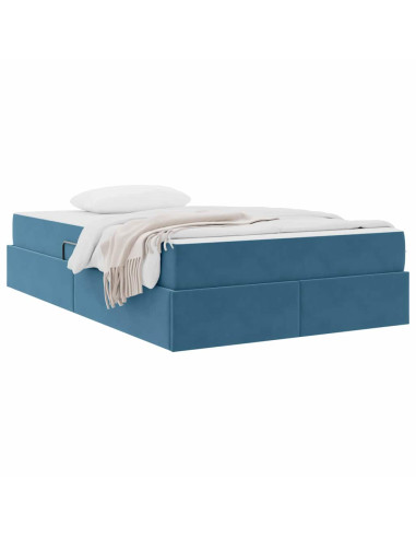 Letto con contenitore e materasso Blu Scuro 120 x 200 cm