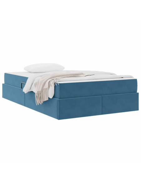 Letto con contenitore e materasso Blu Scuro 120 x 200 cm
