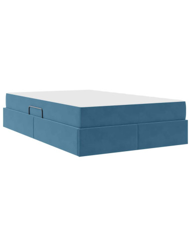 Letto con contenitore e materasso Blu Scuro 120 x 200 cm