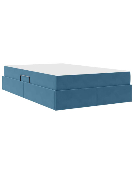 Letto con contenitore e materasso Blu Scuro 120 x 200 cm