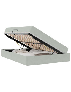 Letto con contenitore e materasso Grigio chiaro 140 x 190 cm 2