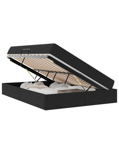 Letto con contenitore e materasso Nero 140 x 190 cm Velluto