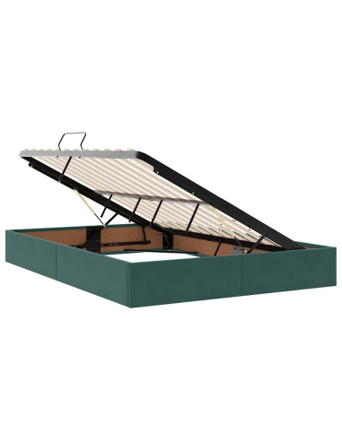 Letto con contenitore e materasso Verde Scuro 140 x 190 cm