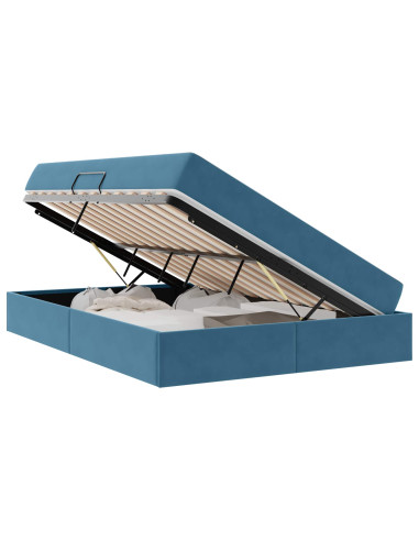 Letto con contenitore e materasso Blu Scuro 140 x 190 cm
