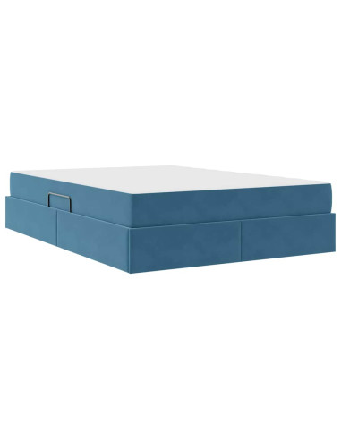 Letto con contenitore e materasso Blu Scuro 140 x 190 cm