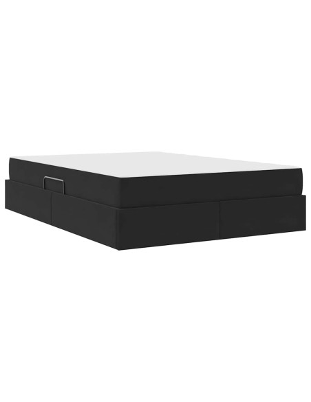 Letto con contenitore e materasso Nero 140 x 200 cm Velluto