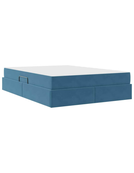 Letto con contenitore e materasso Blu Scuro 140 x 200 cm