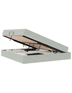 Letto con contenitore e materasso Grigio chiaro 160 x 200 cm 2