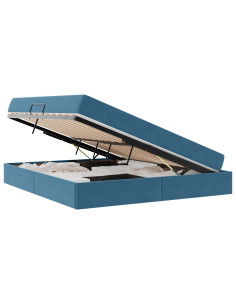 Letto con contenitore e materasso Blu Scuro 160 x 200 cm 2