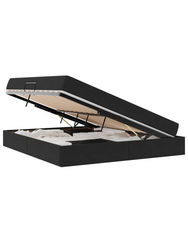 Letto con contenitore e materasso Nero 180 x 200 cm Velluto