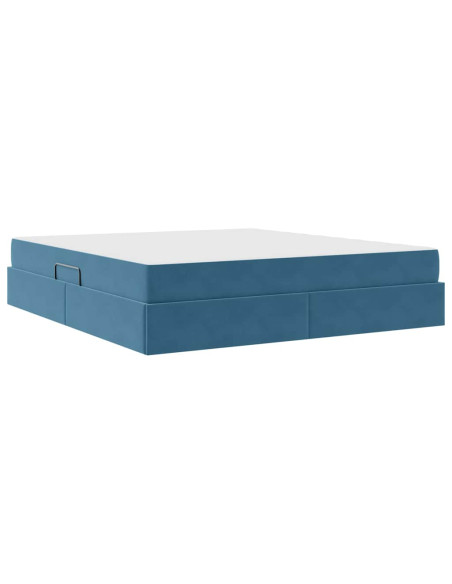 Letto con contenitore e materasso Blu Scuro 180 x 200 cm
