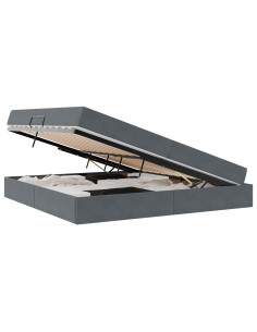 Letto con contenitore e materasso Grigio scuro 200 x 200 cm 2