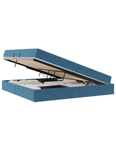 Letto con contenitore e materasso Blu Scuro 200 x 200 cm 2