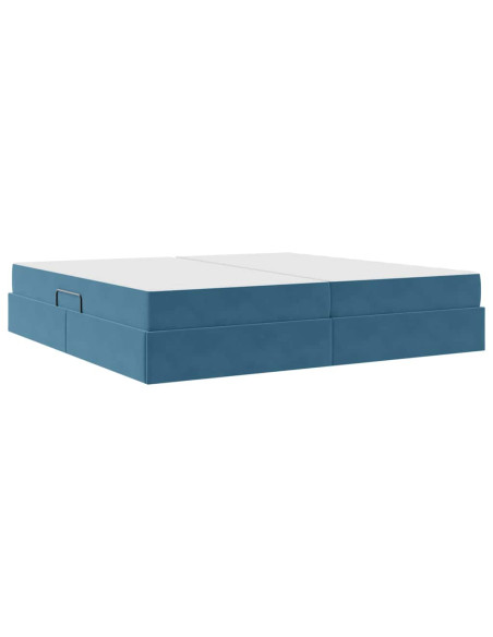 Letto con contenitore e materasso Blu Scuro 200 x 200 cm