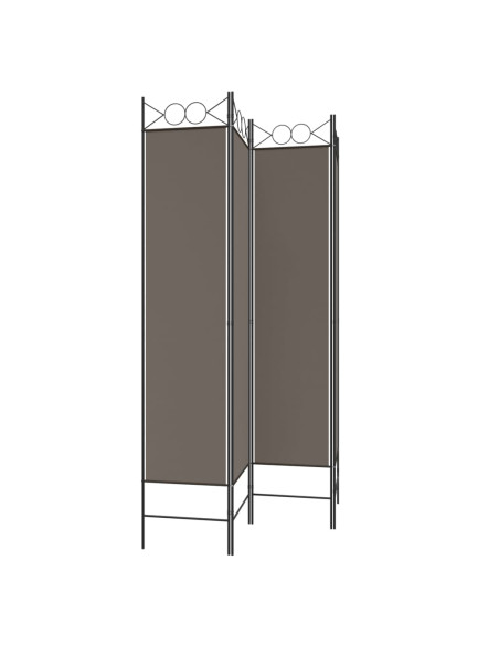 Divisorio a 4 Pannelli Antracite 160x220 cm Tessuto
