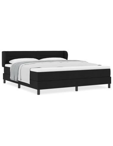 Letto a molle con materasso Nero 180 x 200 cm Tessuto