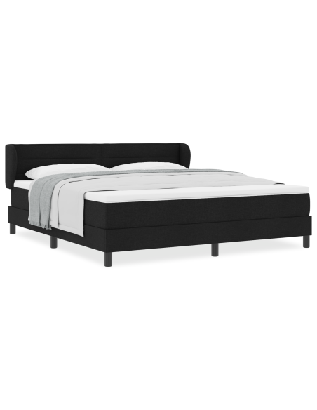 Letto a molle con materasso Nero 180 x 200 cm Tessuto