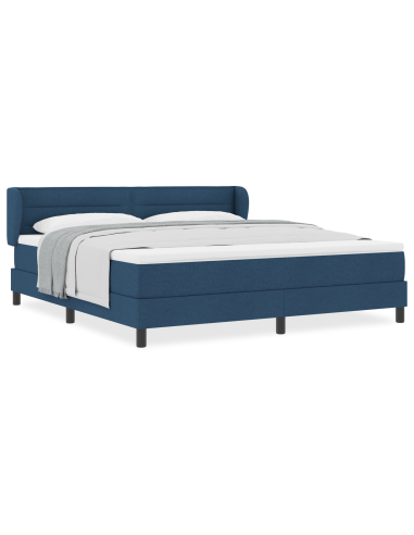 Letto a molle con materasso Blu 180 x 200 cm Tessuto
