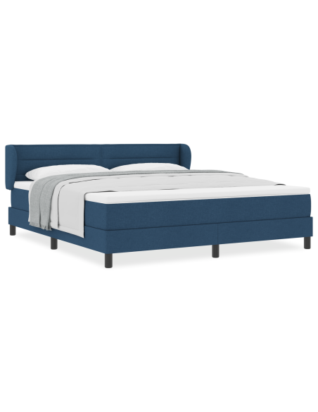 Letto a molle con materasso Blu 180 x 200 cm Tessuto