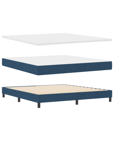 Letto a molle con materasso Blu 180 x 200 cm Tessuto