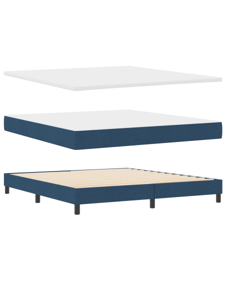 Letto a molle con materasso Blu 180 x 200 cm Tessuto