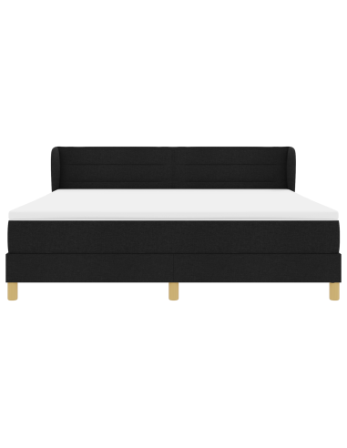 Letto a molle con materasso Nero 180 x 200 cm Tessuto