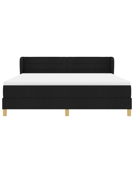 Letto a molle con materasso Nero 180 x 200 cm Tessuto