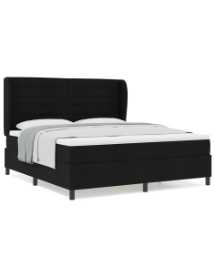 Letto a molle con materasso Nero 180 x 200 cm Tessuto 2