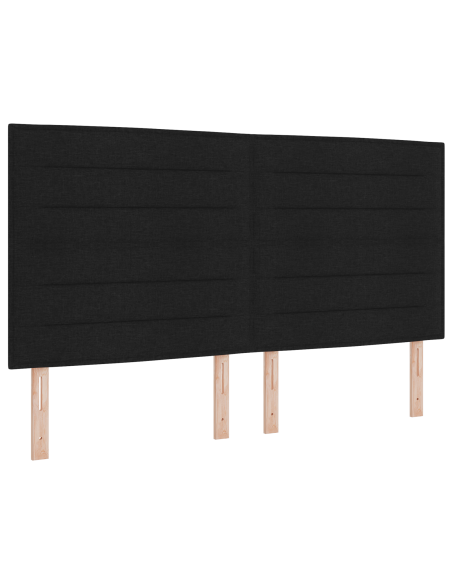 Letto a molle con materasso Nero 180 x 200 cm Tessuto