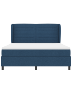 Letto a molle con materasso Blu 180 x 200 cm Tessuto 2