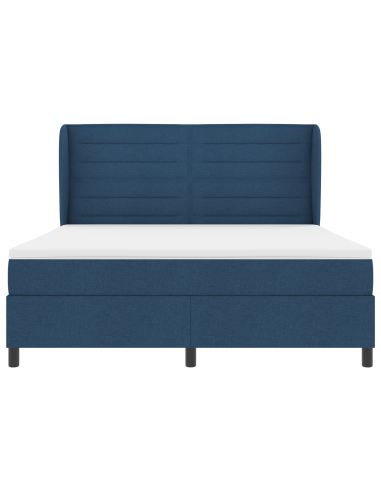 Letto a molle con materasso Blu 180 x 200 cm Tessuto