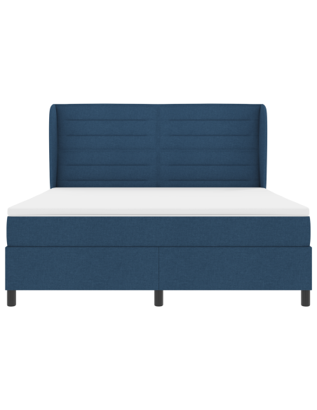 Letto a molle con materasso Blu 180 x 200 cm Tessuto